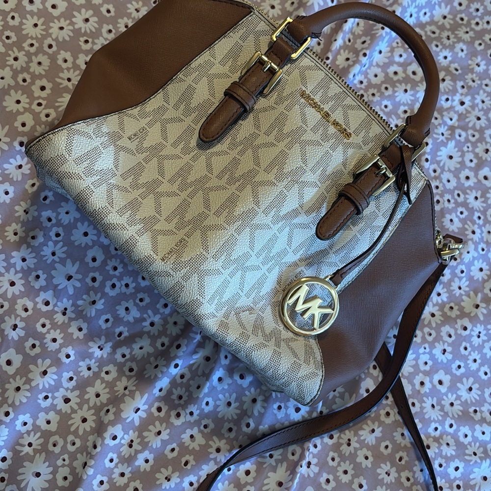Michael Kors Tan and Cream Satchel